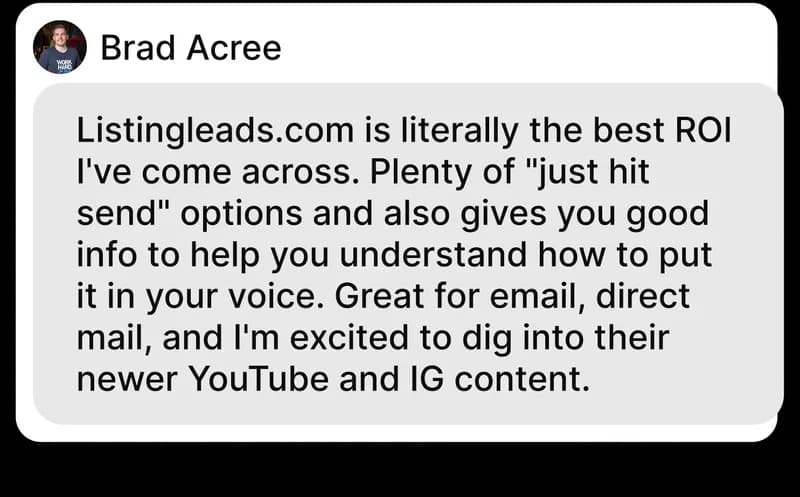 Agent testimonial